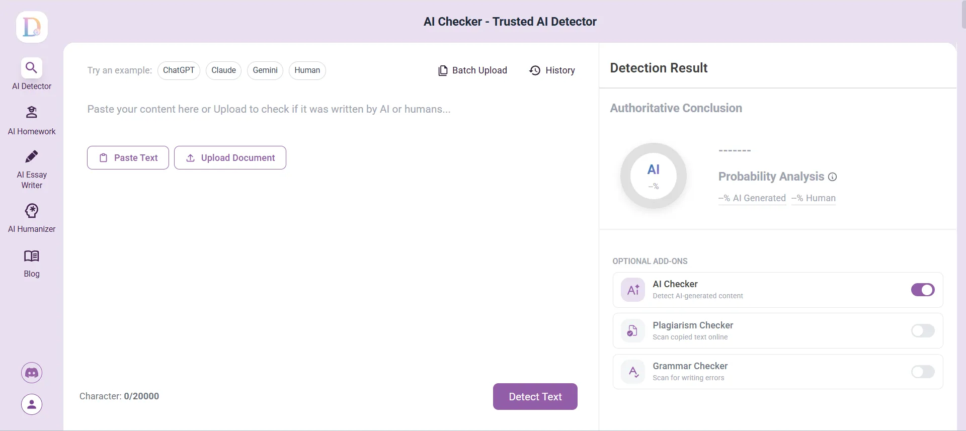 Dechecker – Accurate detection for academic content