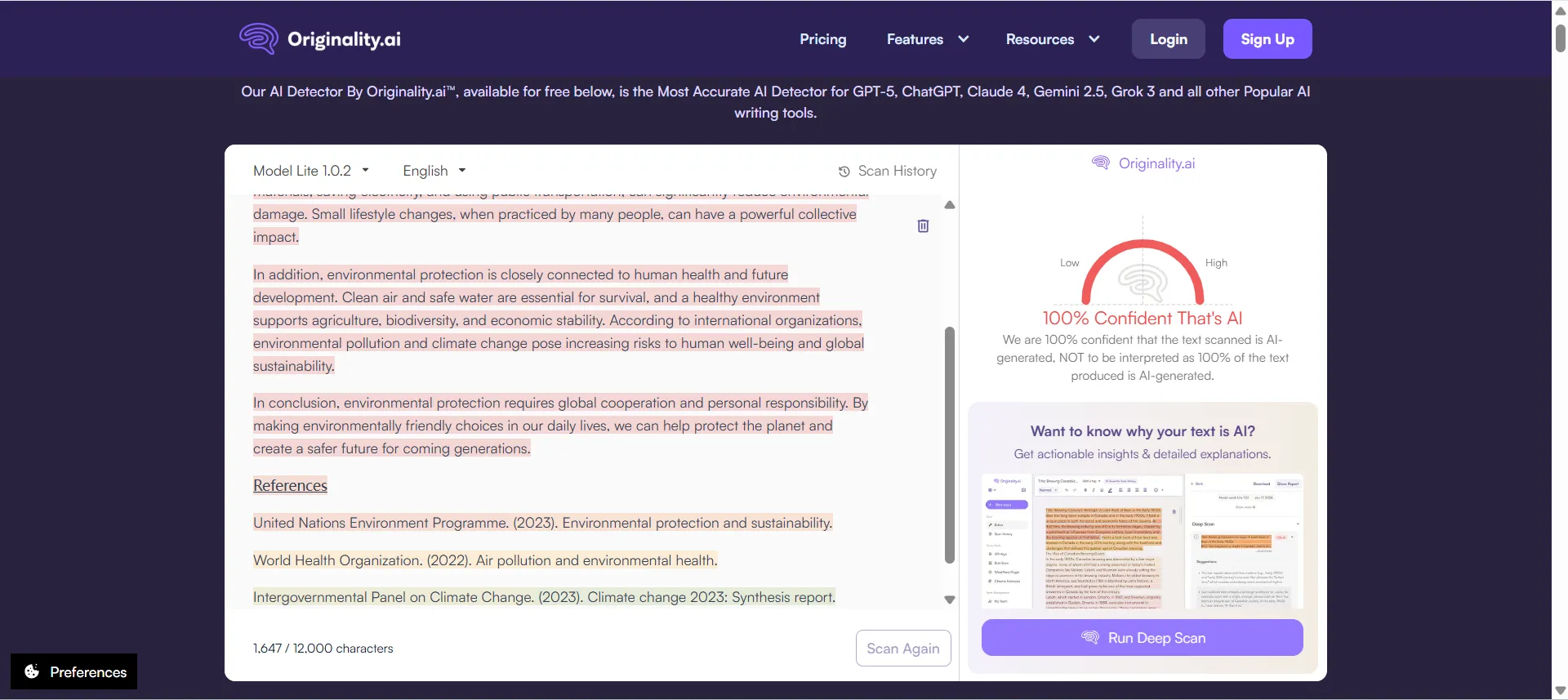Originality.ai – SEO & professional content verification