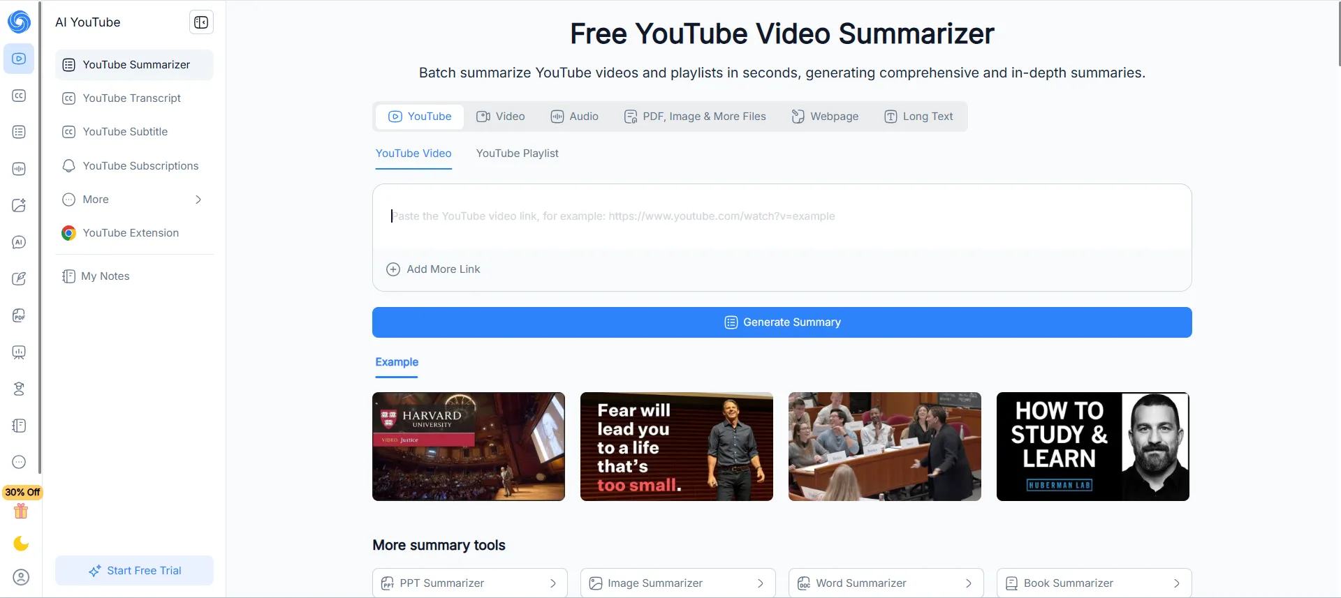 NoteGPT — Lightweight AI YouTube Summarizer