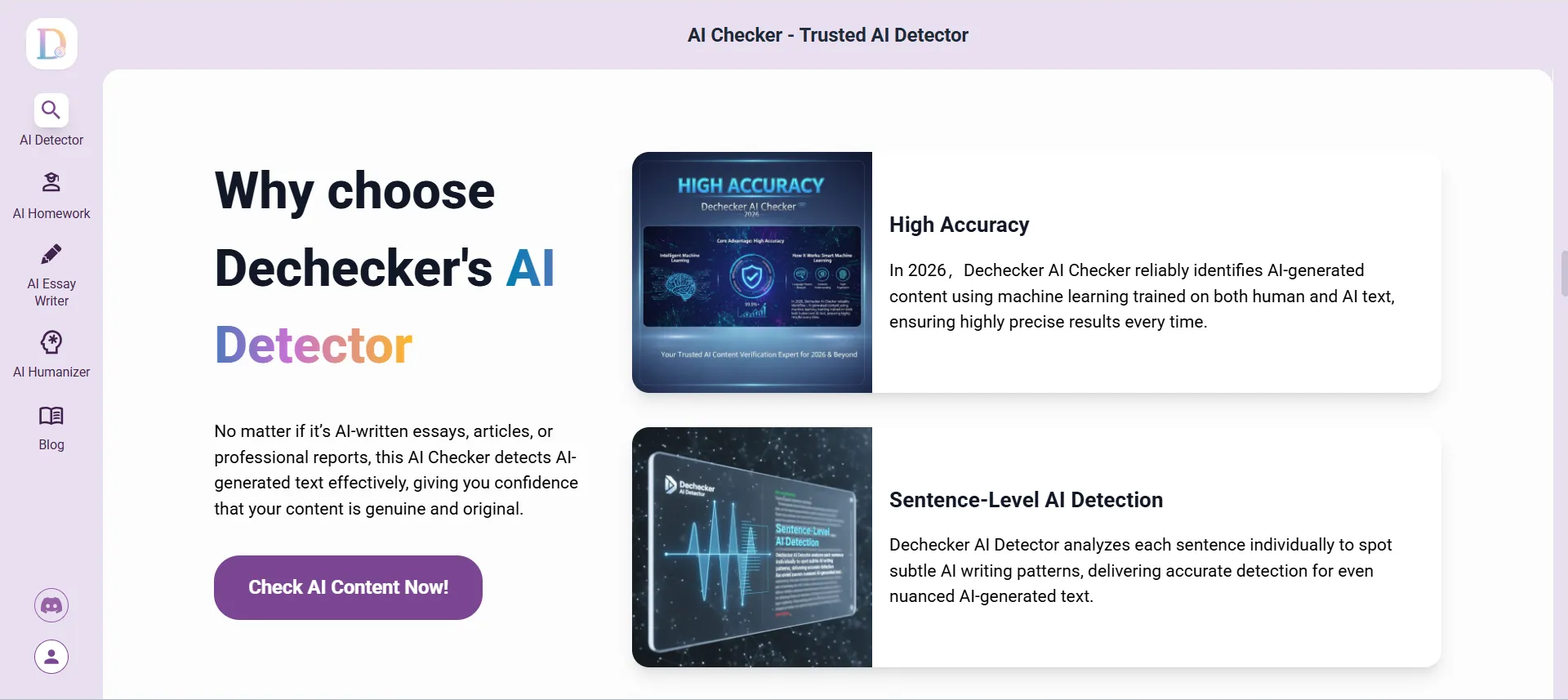 Key Features of Dechecker