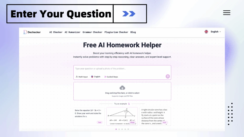 Step 1: Enter Your Homework Question with Context - Dechecker