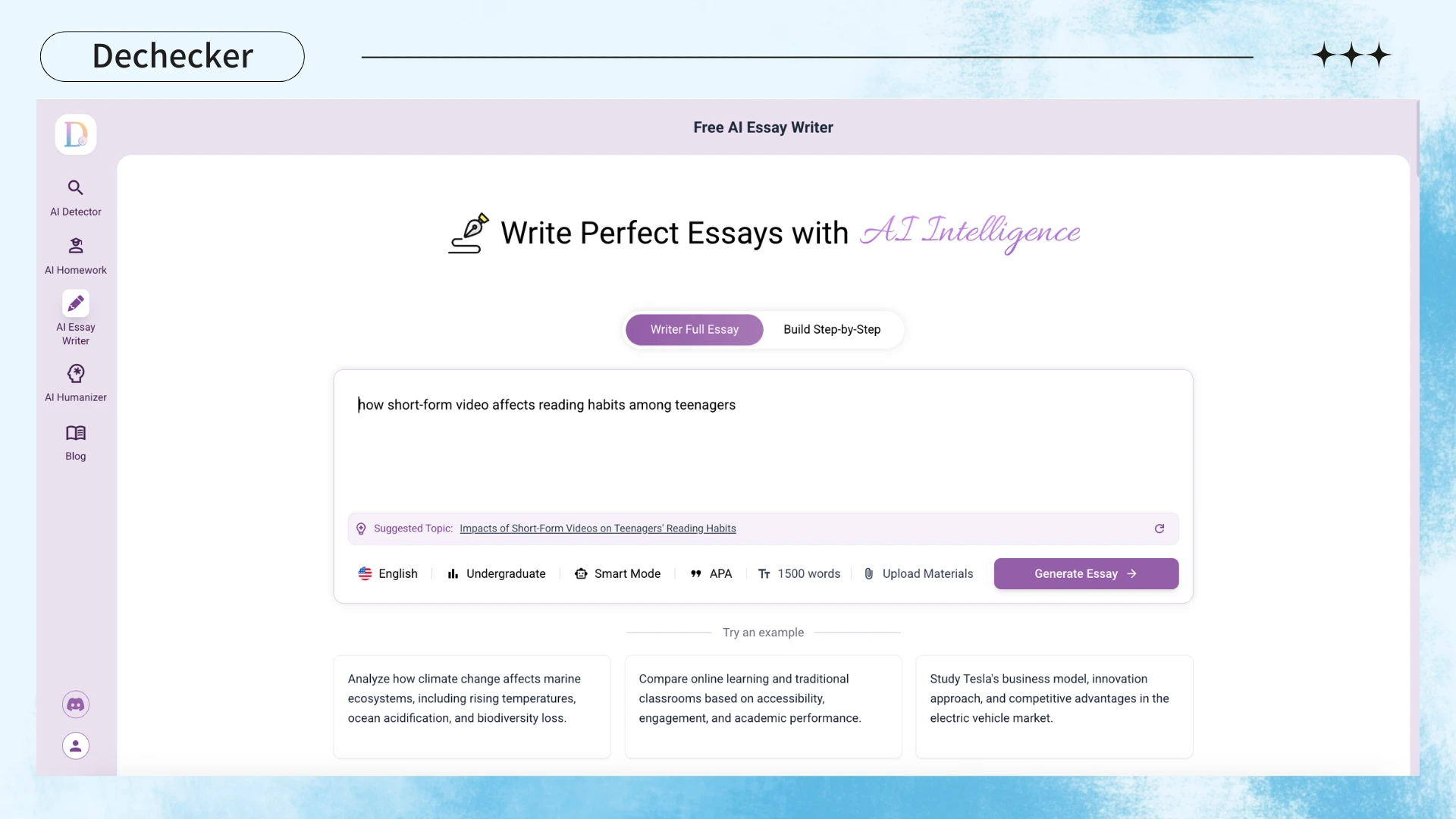 Start with a clear input - Dechecker