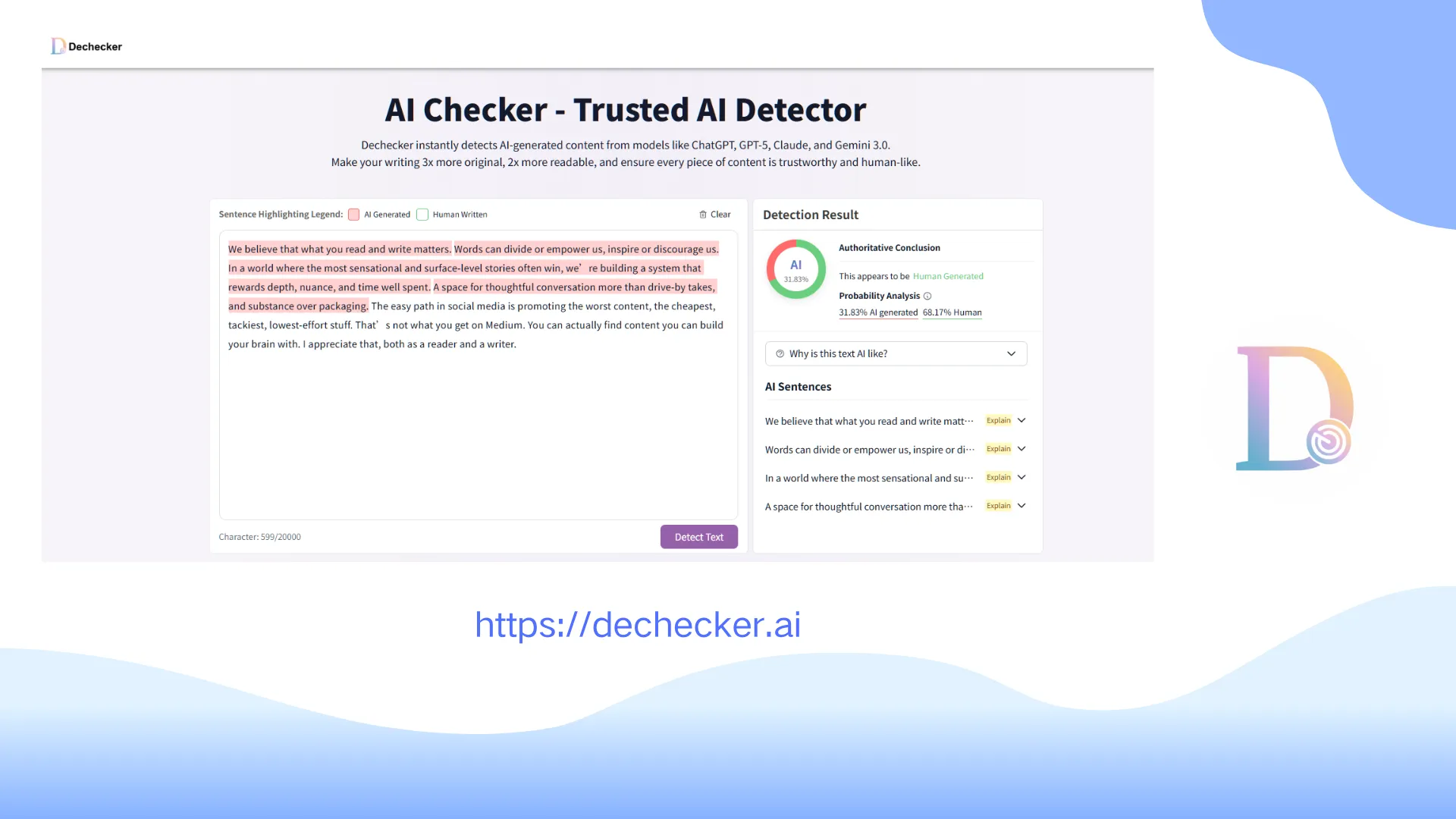 Dechecker AI Checer