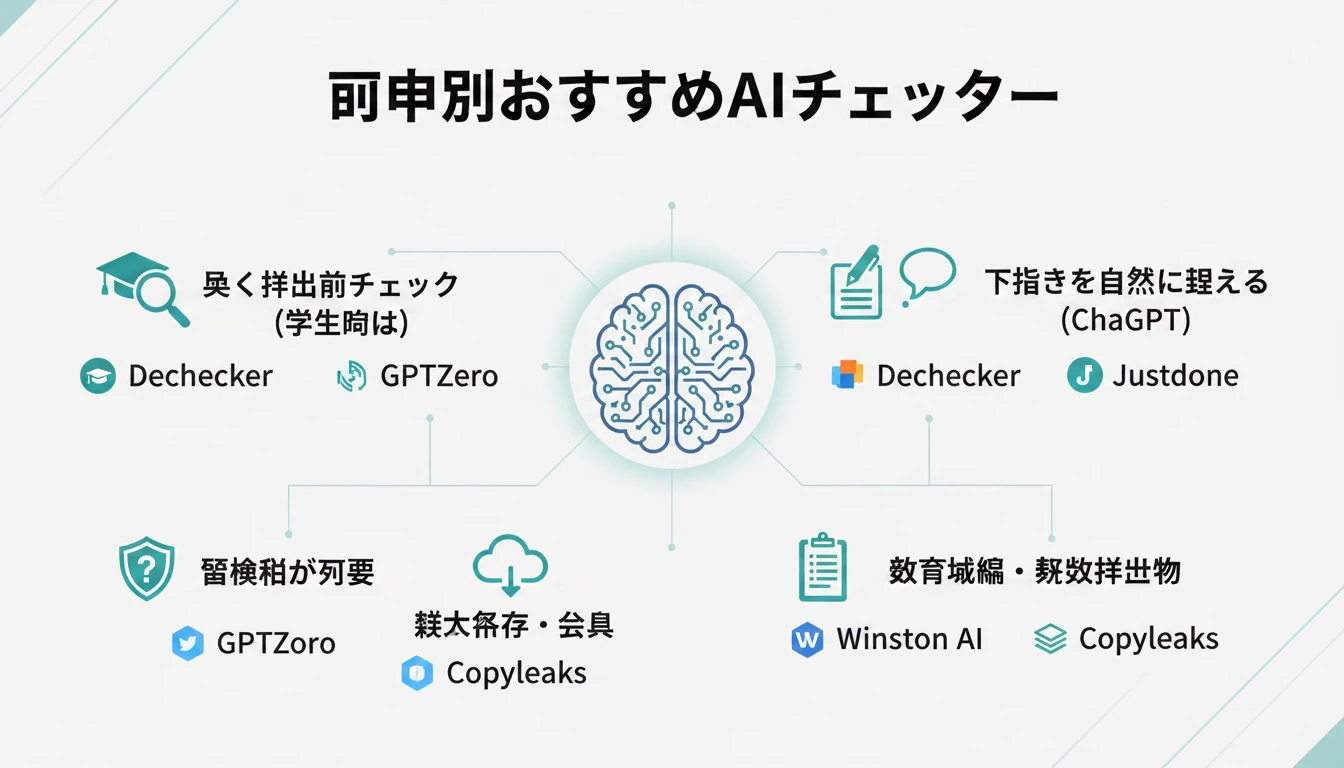 目的別おすすめAIチェッカー - Dechecker