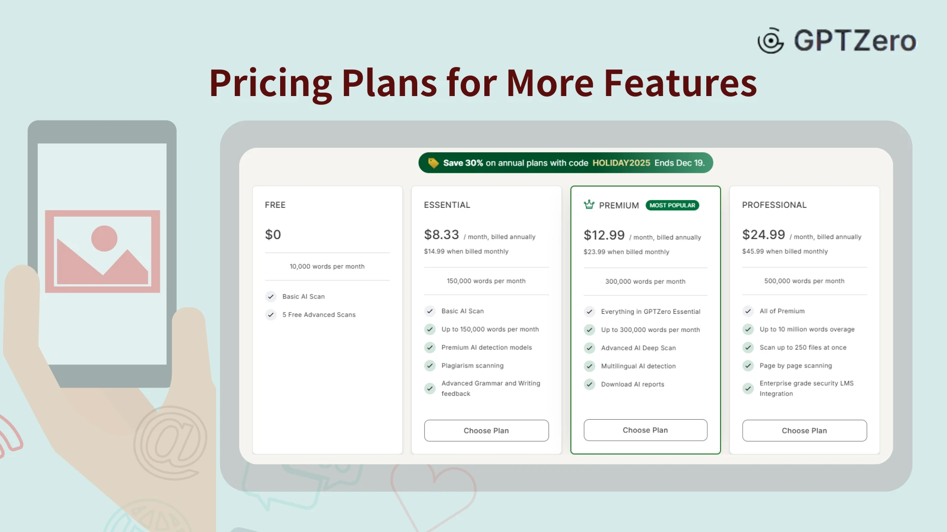 GPTZero Pricing