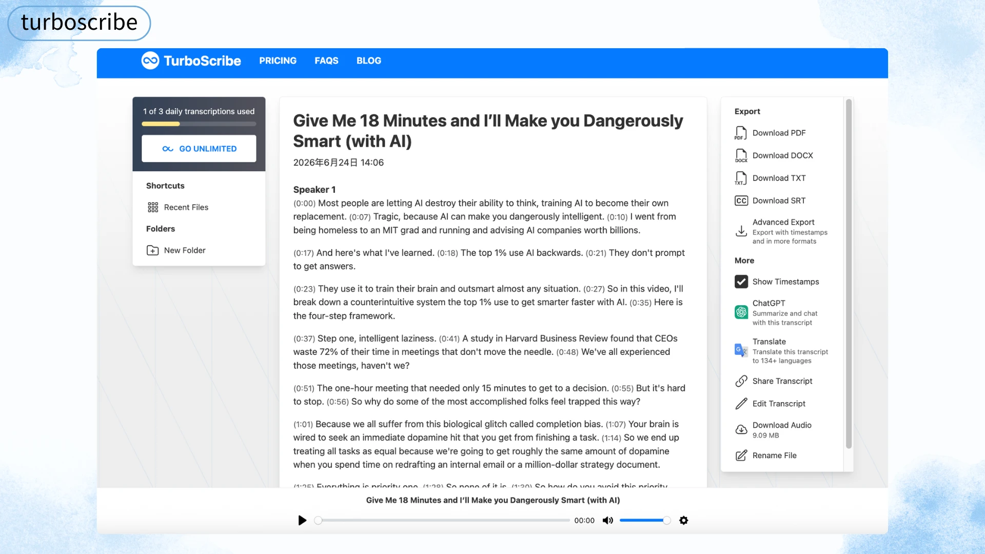 How We Evaluated TurboScribe - Dechecker