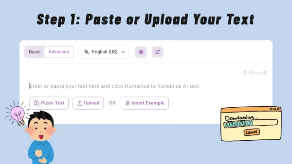 Step 1: Paste or Upload Your Text - Dechecker