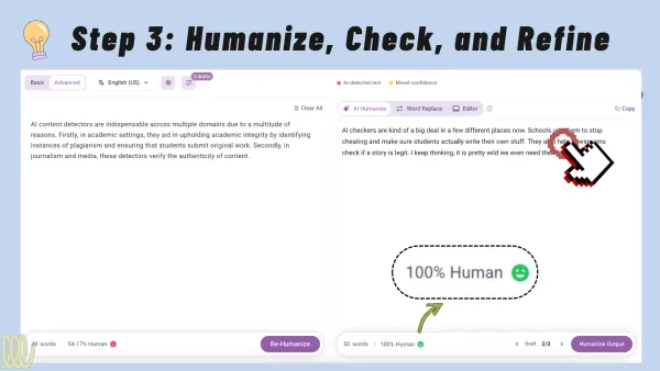 Step 3: Humanize, Check, and Refine - Dechecker