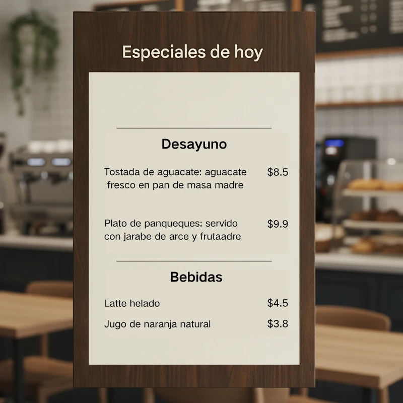 Spanish Menu